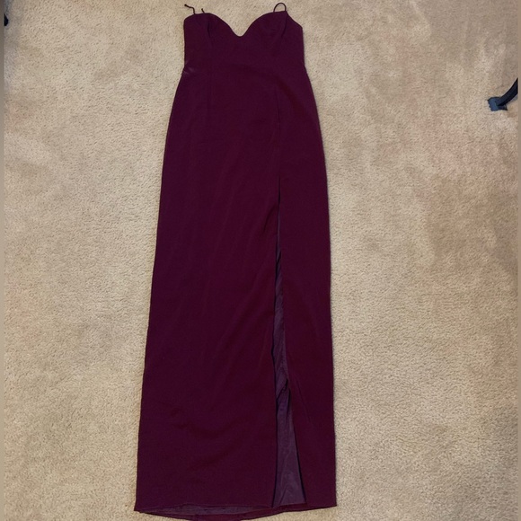 Jay Godfrey Harrah Gown Spaghetti Strap Slit Dress - Has Flaws/Broken Straps - Picture 6 of 8